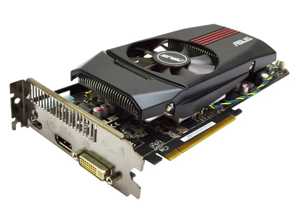 ASUS Radeon HD 5850 graphics card, black PCB with dual-slot cooler and rear I/O bracket