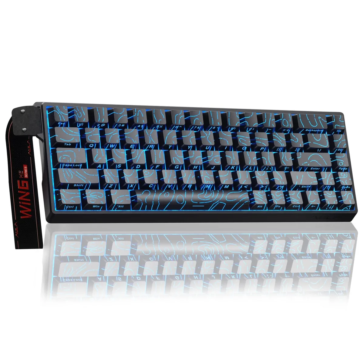 Vszerda Vszerda WIN68 HE 60% gaming keyboard, 68-key, 8000Hz polling, 0.3ms latency, 0.02-3.44mm actuation, RGB, USB-C — foto produk