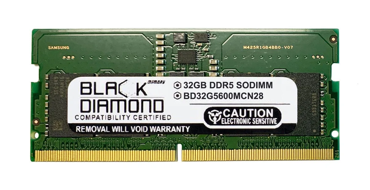 Black Diamond Memory Black Diamond Memory BD32G5600MCN28 32GB DDR5 5600 SODIMM memory upgrade — vörumynd