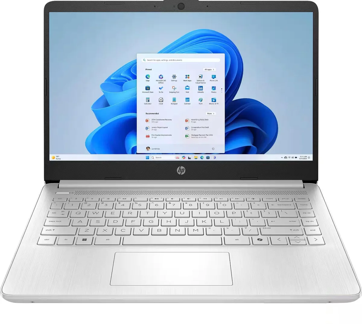 HP HP 14-dq6102dx laptop, Intel Core N150 3.6 GHz, 4 GB DDR5, 128 GB eMMC, 14" HD, Windows 11 Pro — photo du produit