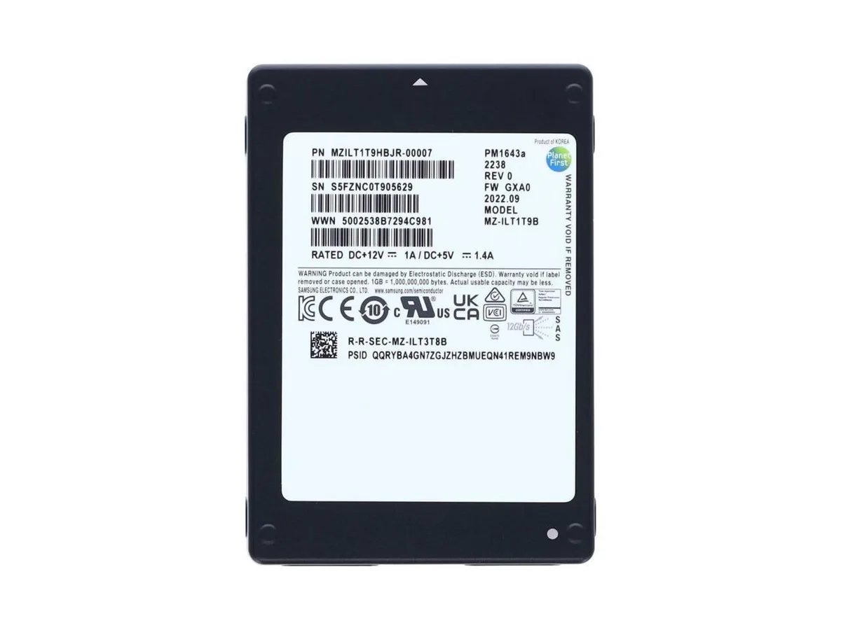 SAMSUNG SAMSUNG PM1643a 1.92TB 2.5" SAS 12Gb/s enterprise SSD — productfoto