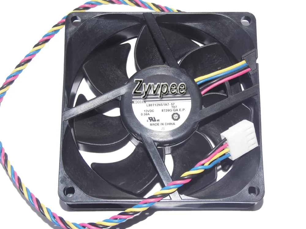 Zyvpee Zyvpee L80T12NS1A7-57 80mm 12V 0.38A 4 Pin case fan — 제품 사진