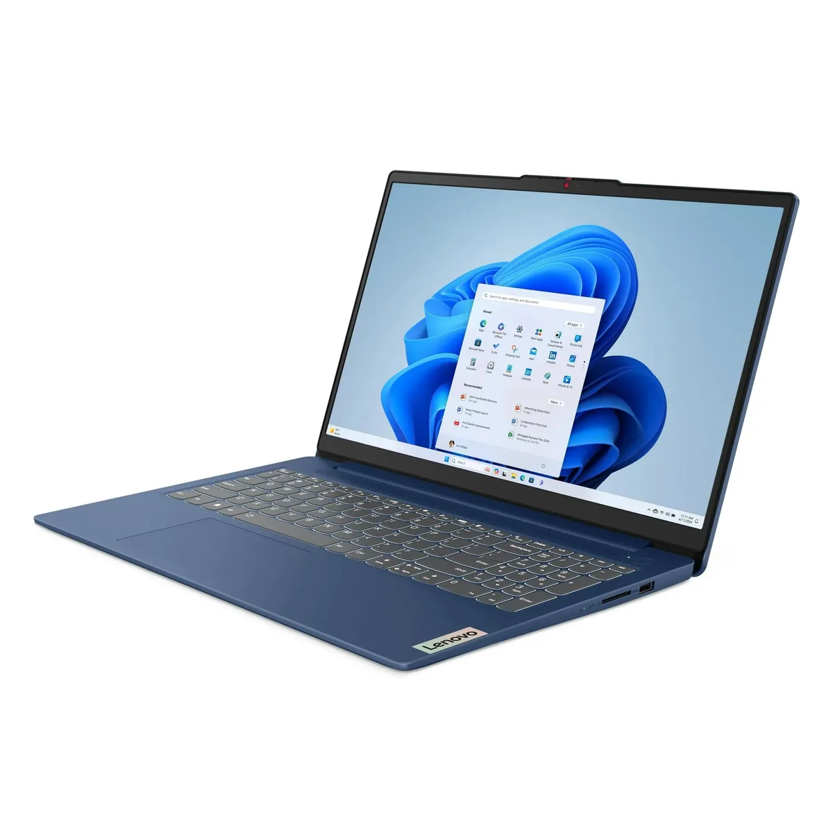 Slim 15.6 inch Abyss Blue laptop with narrow bezels