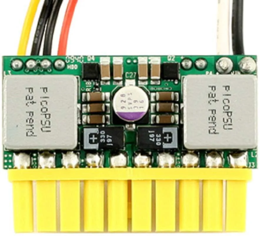Tiny DC-DC ATX module with 60W 12V adapter, fanless silent design