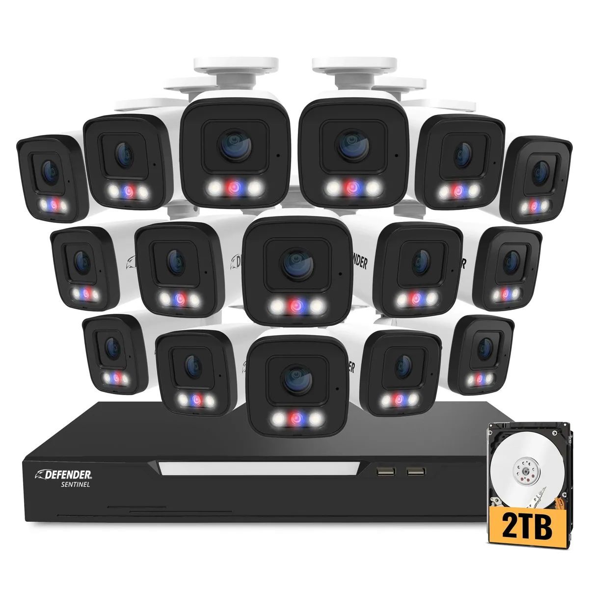 Defender Defender Sentinel 4K 16Ch PoE NVR Kit 16 Cams 2TB HDD — product photo