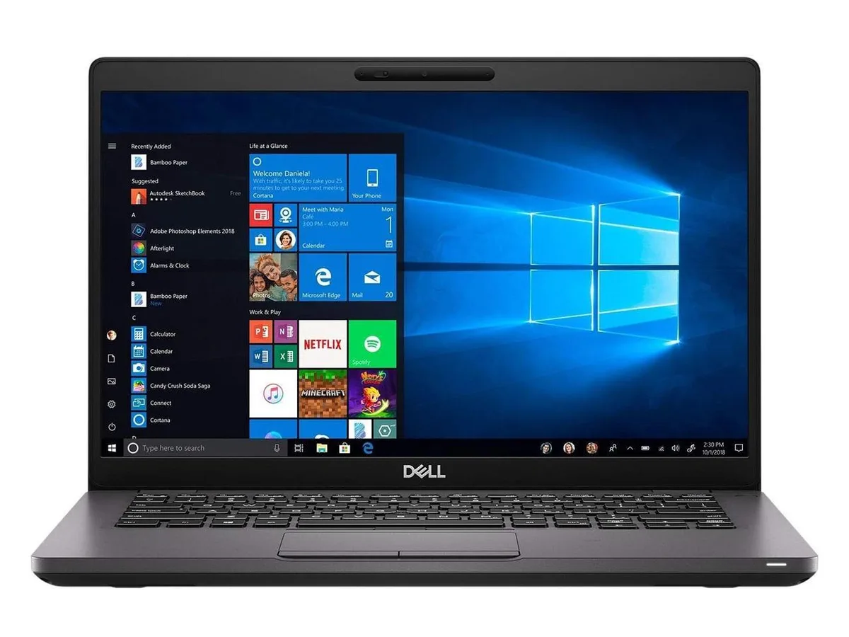 Silver Dell Latitude 5400 clamshell laptop, 14 inch non-touch screen, Grade A condition
