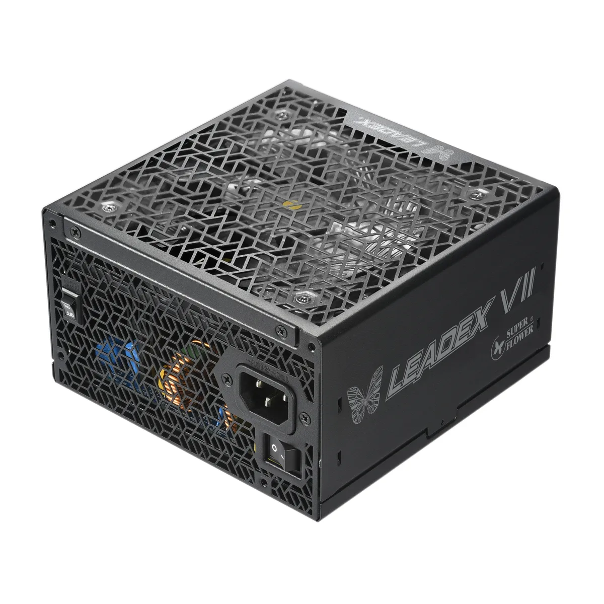Black ATX power supply, 150 mm long, 140 mm fan, full modular ribbon cables