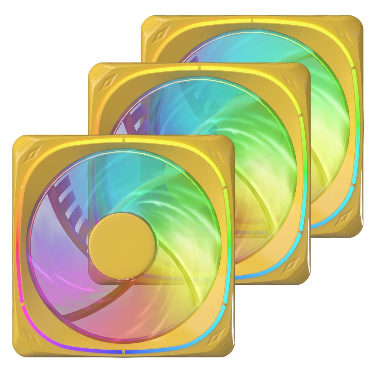 Vetroo Vetroo CF120 120 mm case fan 3-pack yellow ARGB — foto del producto
