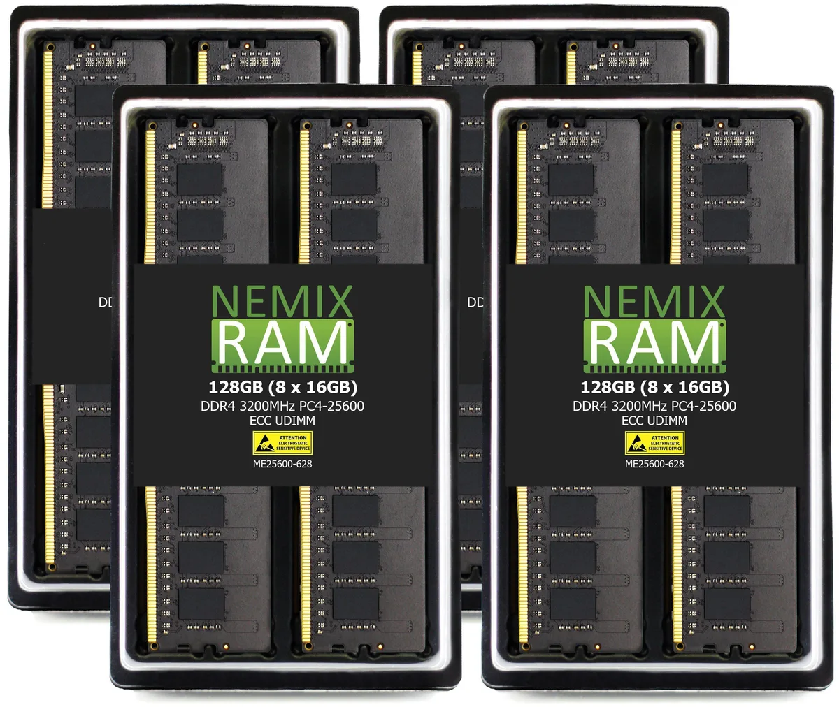 NEMIX RAM NEMIX RAM 128GB (8x16GB) DDR4 3200 ECC Unbuffered UDIMM Kit — product photo