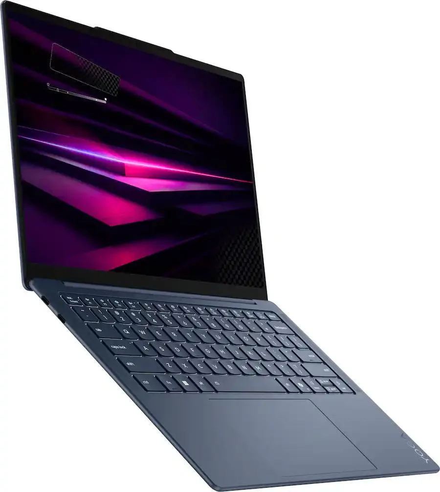 Cosmic Blue 14 inch convertible laptop with OLED touchscreen display