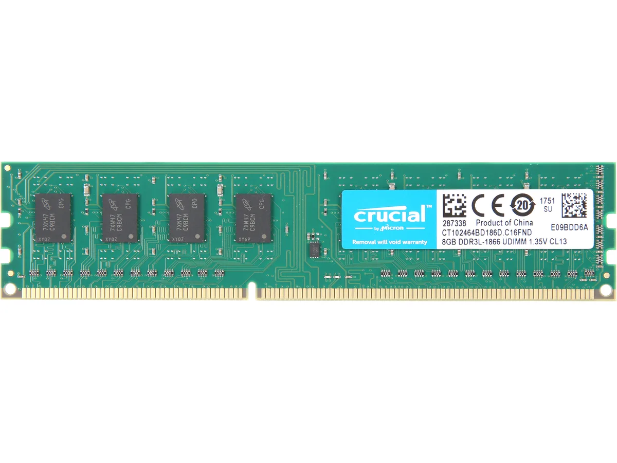 Crucial Crucial CT102464BD186D 8GB DDR3L 1866 CL13 1.35V desktop RAM — 商品写真