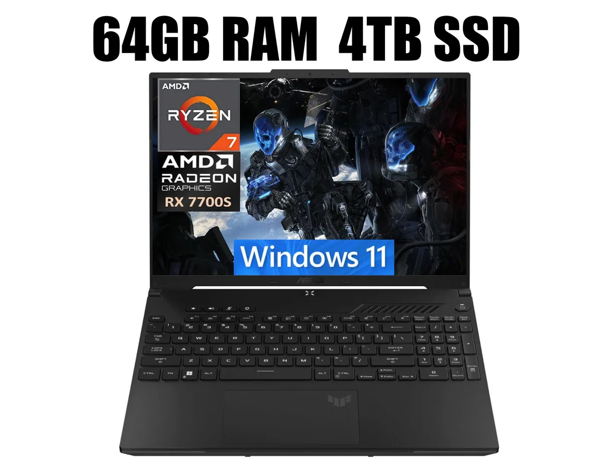 Black 16 inch gaming laptop matte finish backlit keyboard visible