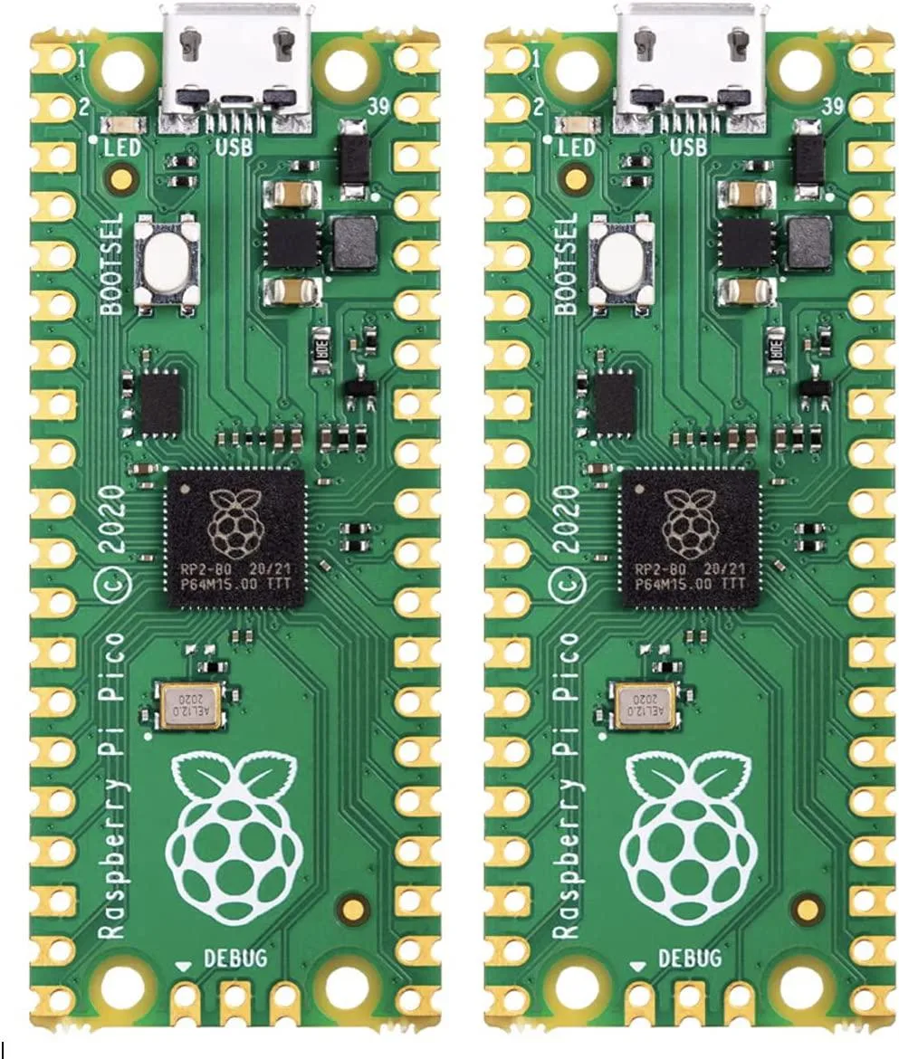 Two small green circuit boards with castellated edges and USB connectors