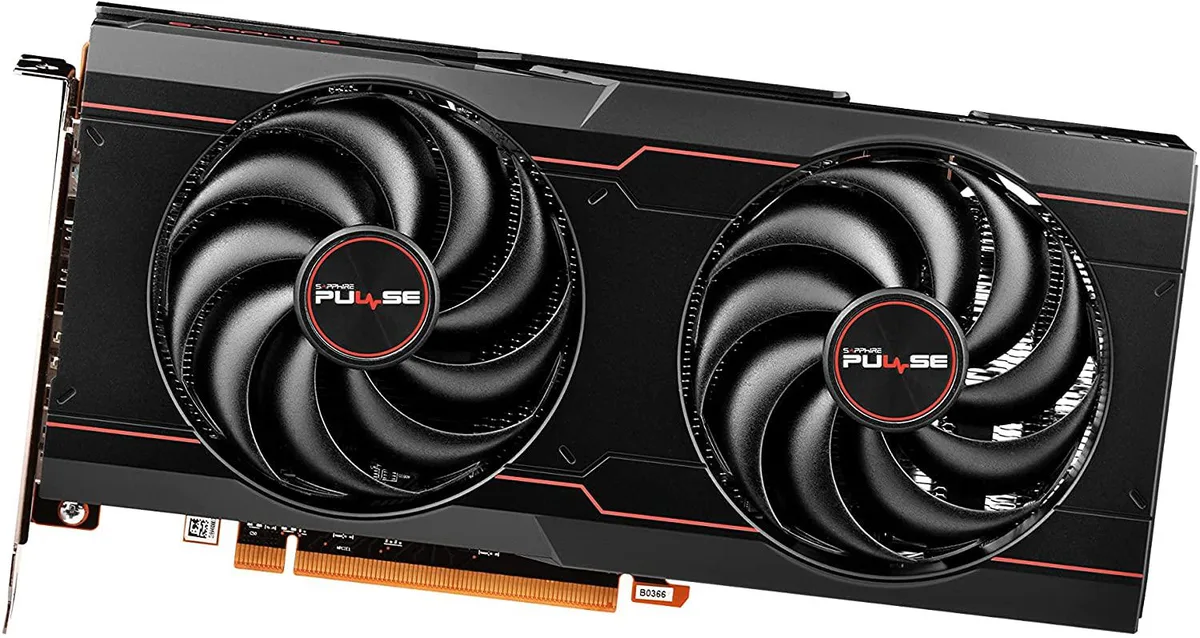 Sapphire RX 6600 XT dual-fan graphics card in black and silver finish