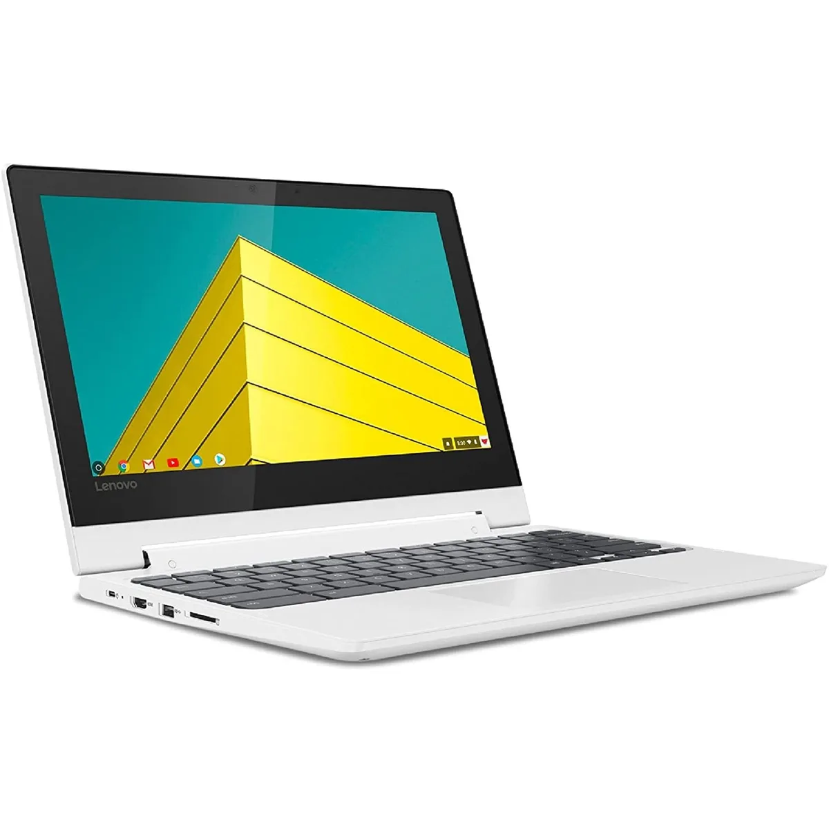 White 11.6 inch 2-in-1 Chromebook with 360-degree hinge and touchscreen
