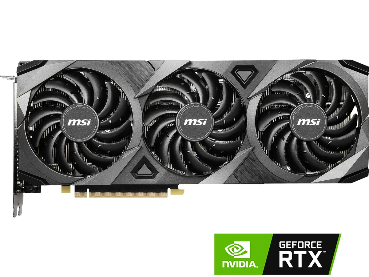 MSI Ventus GeForce RTX 3070 triple-fan graphics card with graphene backplate
