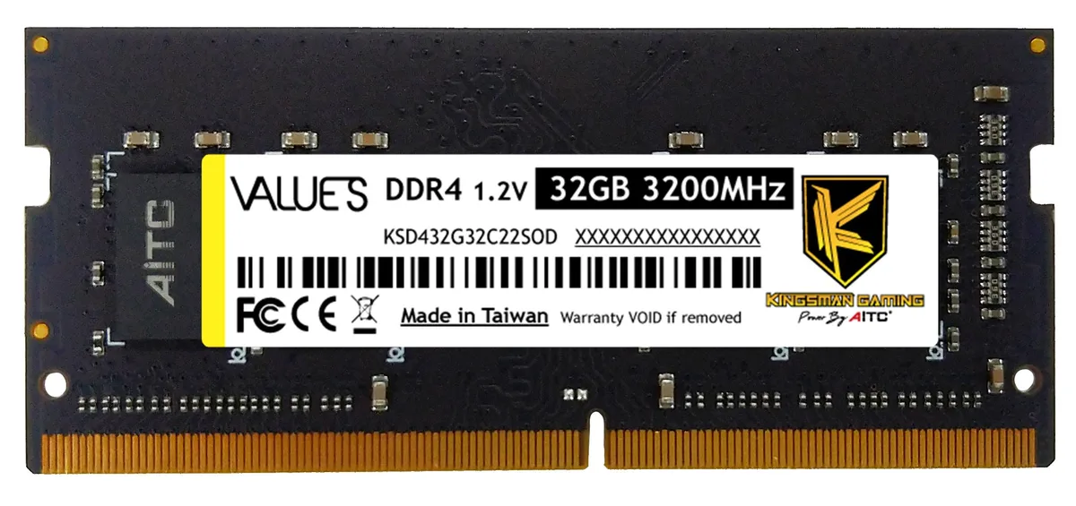 KINGSMAN GAMING KINGSMAN GAMING VALUE S 32GB DDR4 SO-DIMM CL22 3200 laptop RAM — fotografia produsului