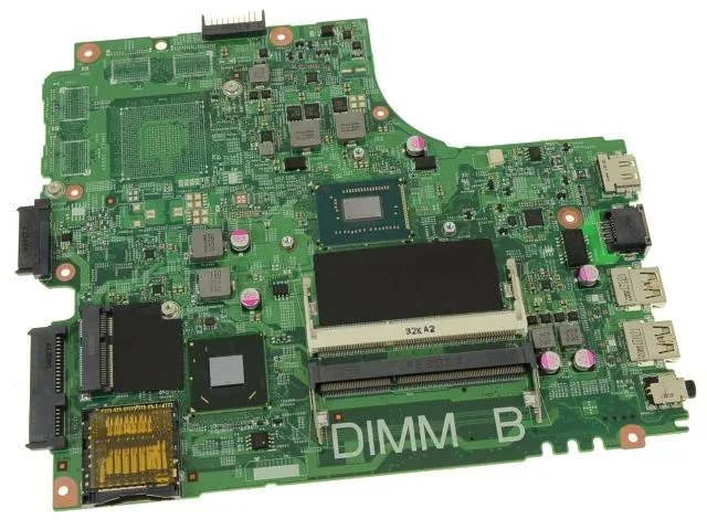 Green Dell laptop motherboard with integrated Pentium 2117U CPU, part 935HW