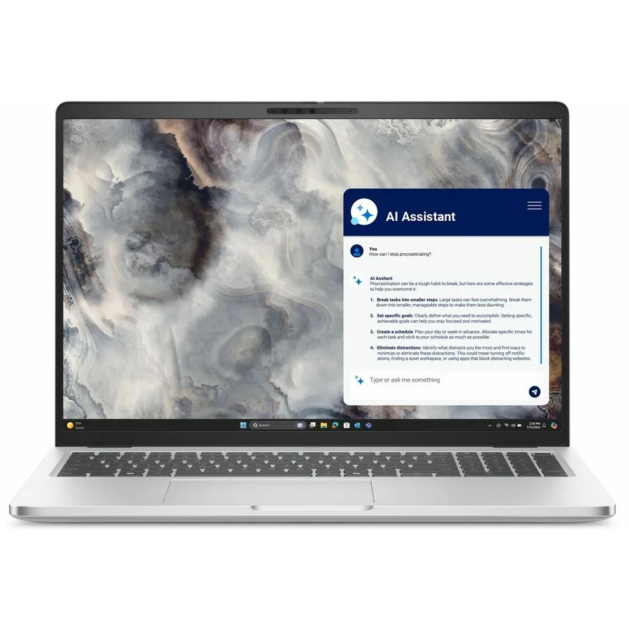 Silver 16 inch laptop, thin profile, non touch FHD+ display