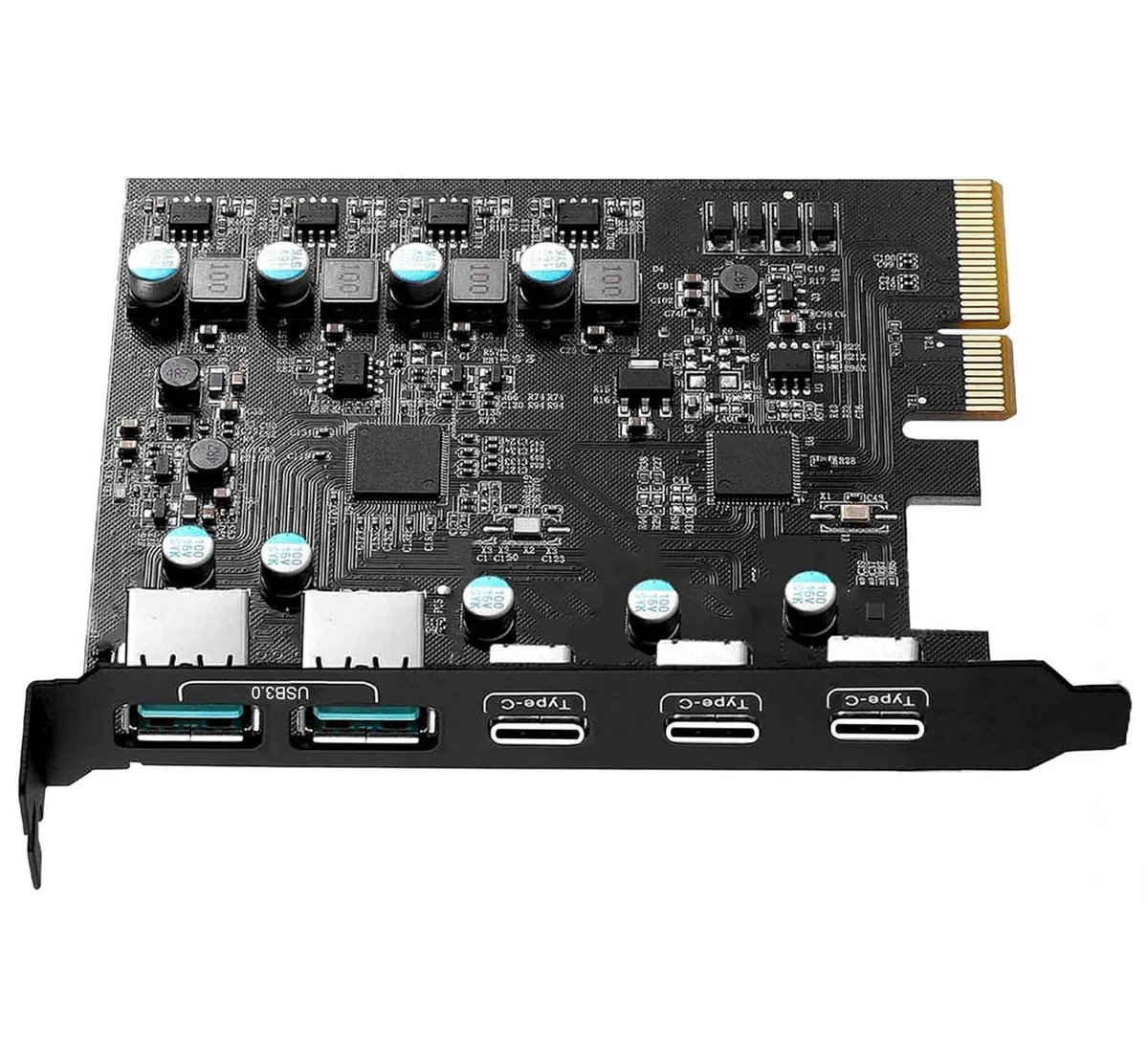ESTONE ESTONE PCIE22A3C 5-Port USB 3.0 Expansion Card (3× USB-C, 2× USB-A) — 商品写真
