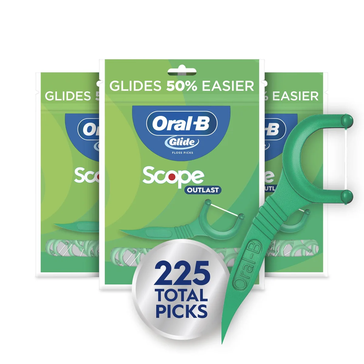  Waterpik Oral-B Scope dental pick 75 ct 3 pack 225 total model 1070352019 — produkto nuotrauka