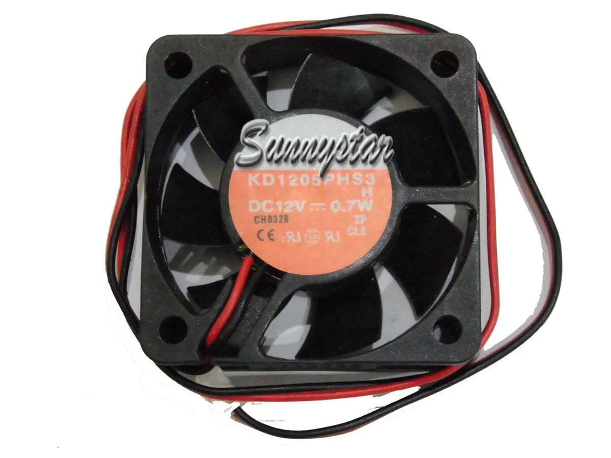 Black square 50mm fan with 15mm thickness, 2-pin connector