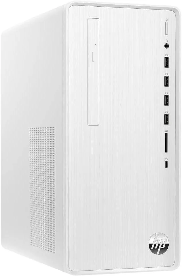 White tower desktop with wired keyboard and mouse