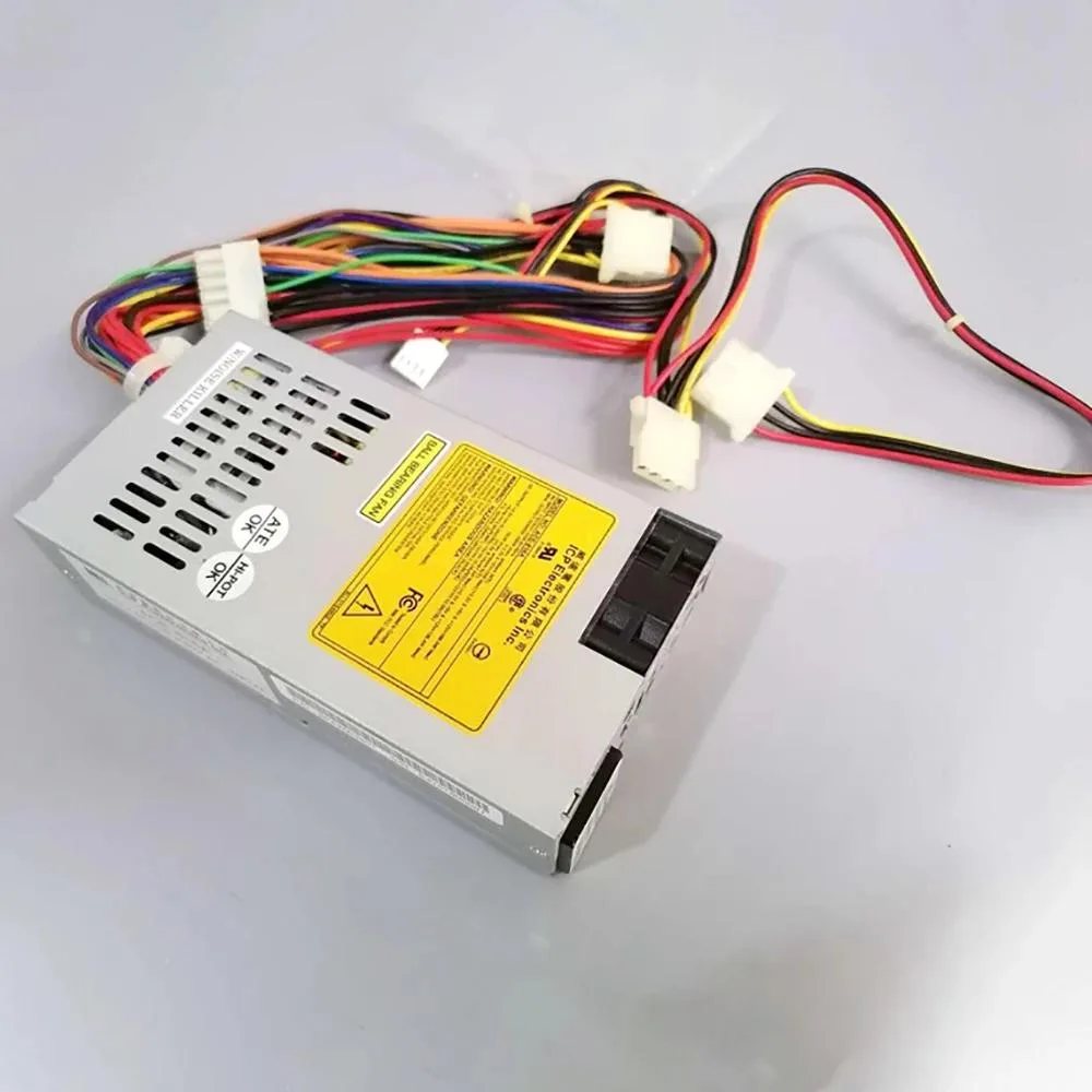 Silver 1U industrial PSU with rear fan grille and power socket