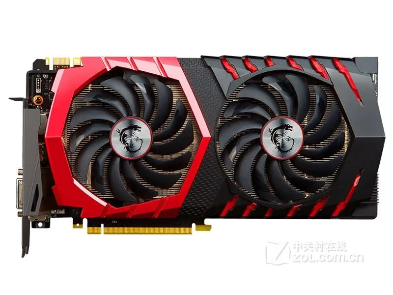 MSI GeForce GTX 1070 GAMING 8G graphics card, dual-fan cooler, black and red finish