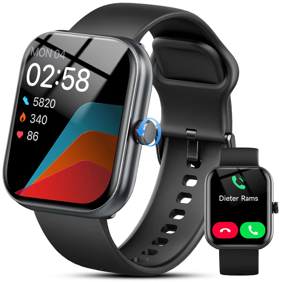 Jugeman IDW20 Smart Watch 1.91" Alexa Bluetooth IP68 Black — tuotekuva
