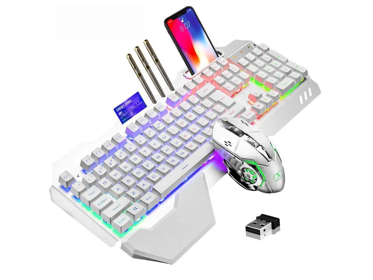 KEHIPI KEHIPI Wireless Gaming Keyboard and Mouse White 3800mAh — fotografia produktu