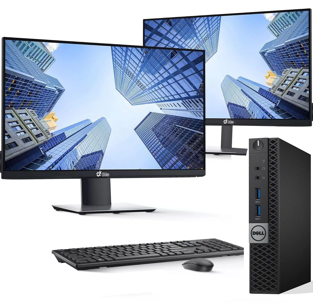 DELL DELL OptiPlex 3040 Tiny i5-6500T 16GB 128GB SSD Dual 22" Monitors Windows 11 Pro — product photo