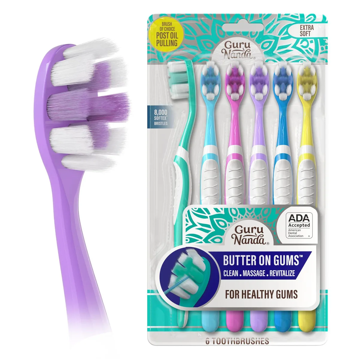 GuruNanda Butter on Gums Toothbrush 10-23-6CT-08276-24 6 Ct oral care — product photo