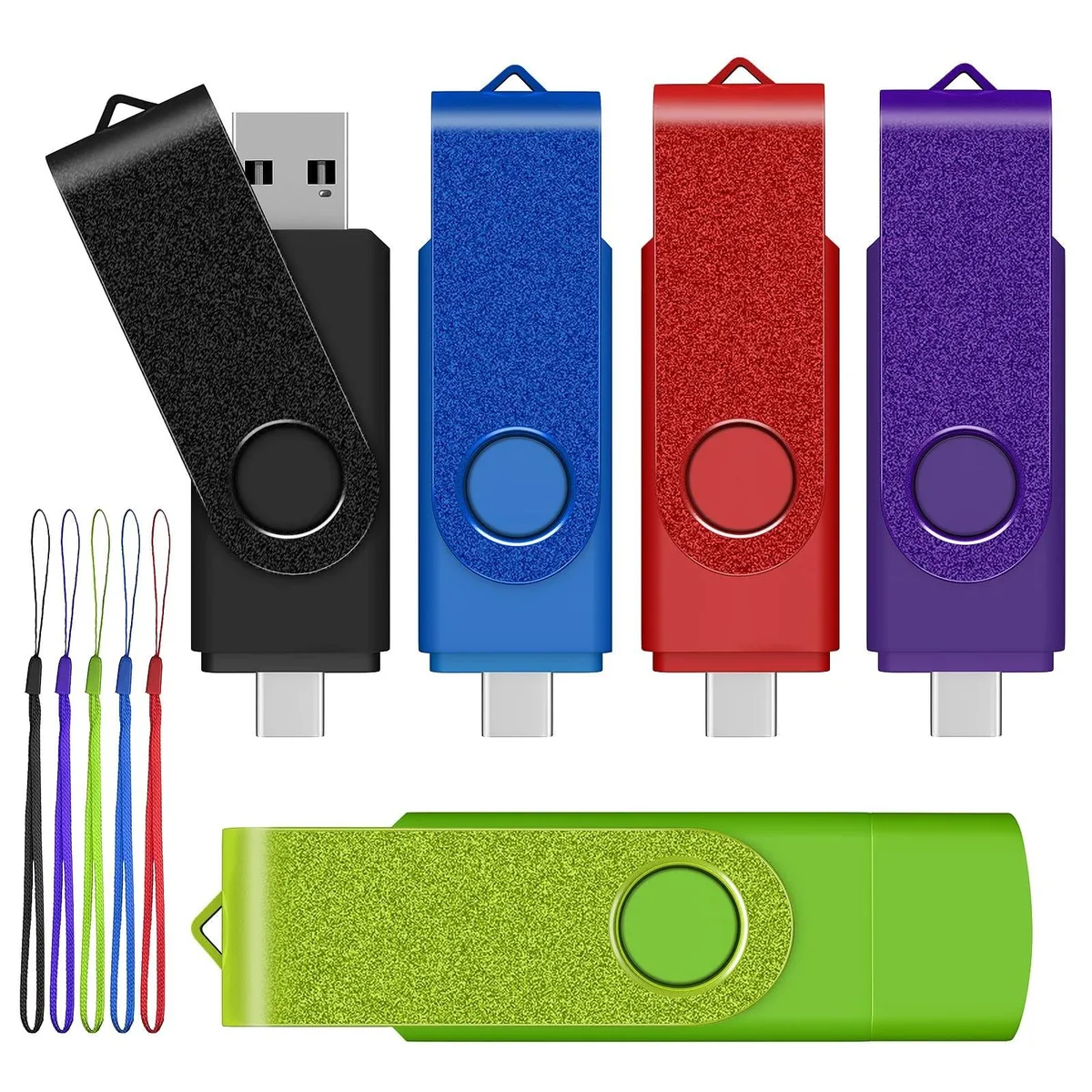 BESIGN BESIGN 8GB USB 2.0 Dual USB-C &amp; USB-A Flash Drive 5 Pack — product photo
