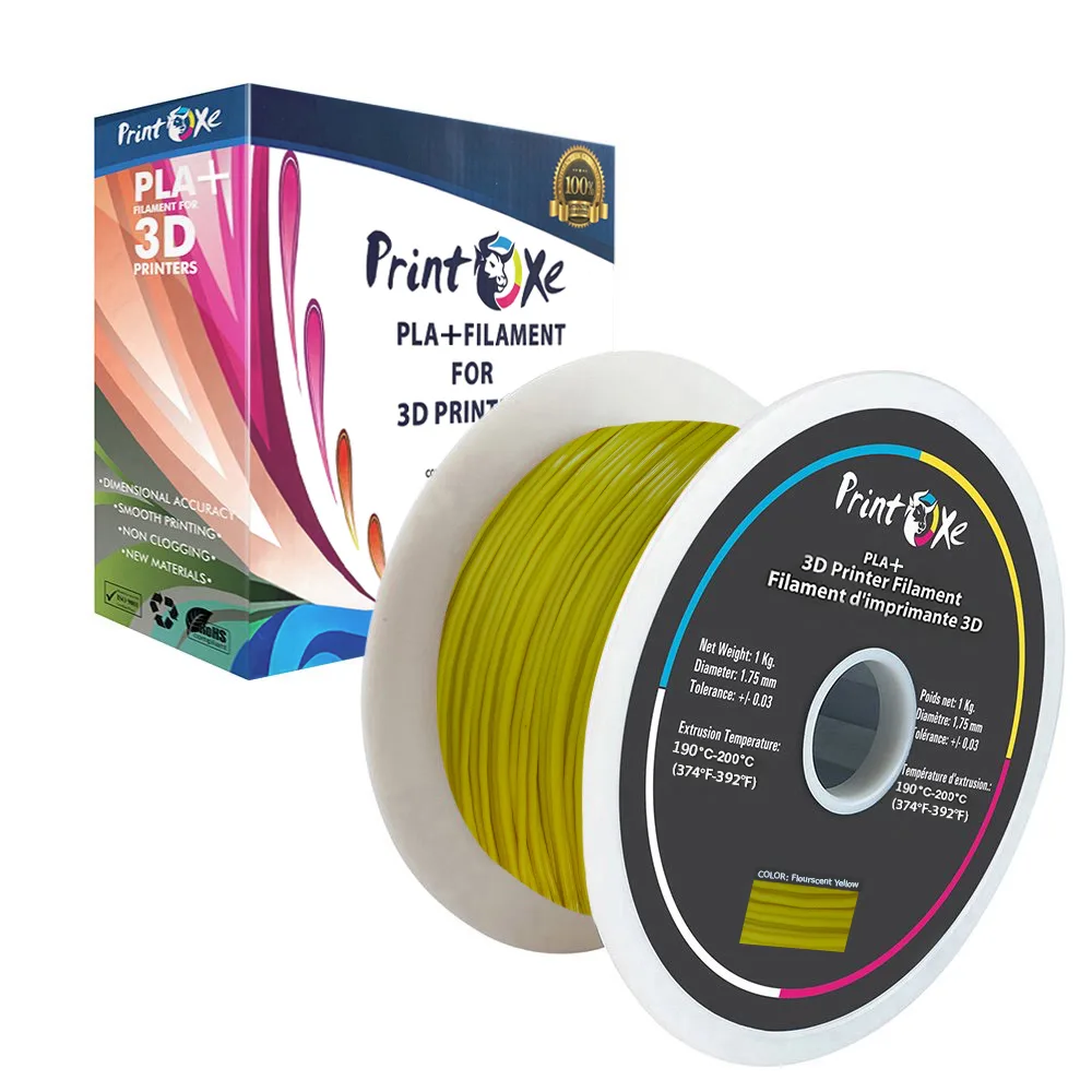 PrintOxe PrintOxe PLA+ Pro Filament Fluorescent Yellow 1.75 mm 1 kg +/- .03 mm — 제품 사진