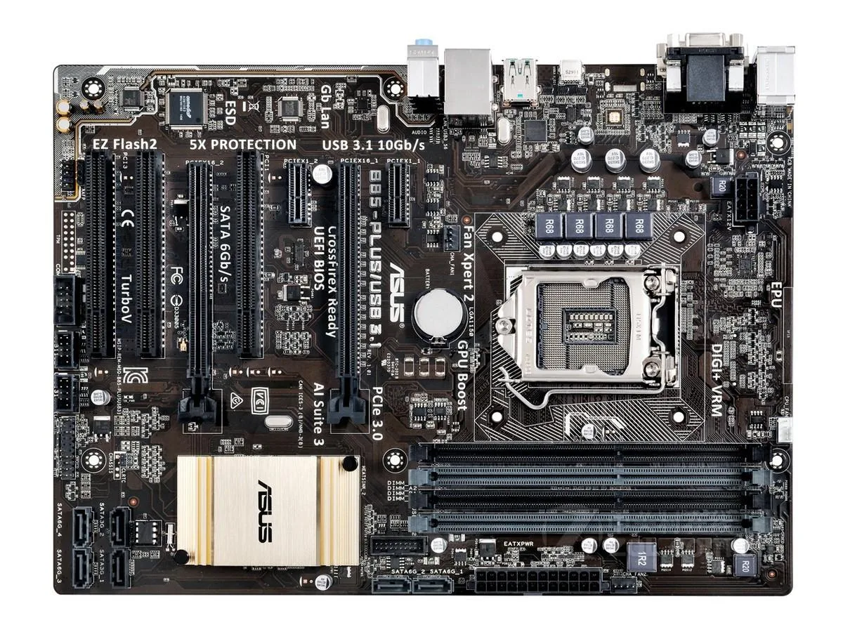 ATX motherboard with LGA 1150 socket and DDR3 slots