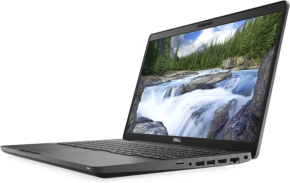 Silver Dell Latitude 5500 clamshell laptop 15.6 inch HD screen Grade B condition