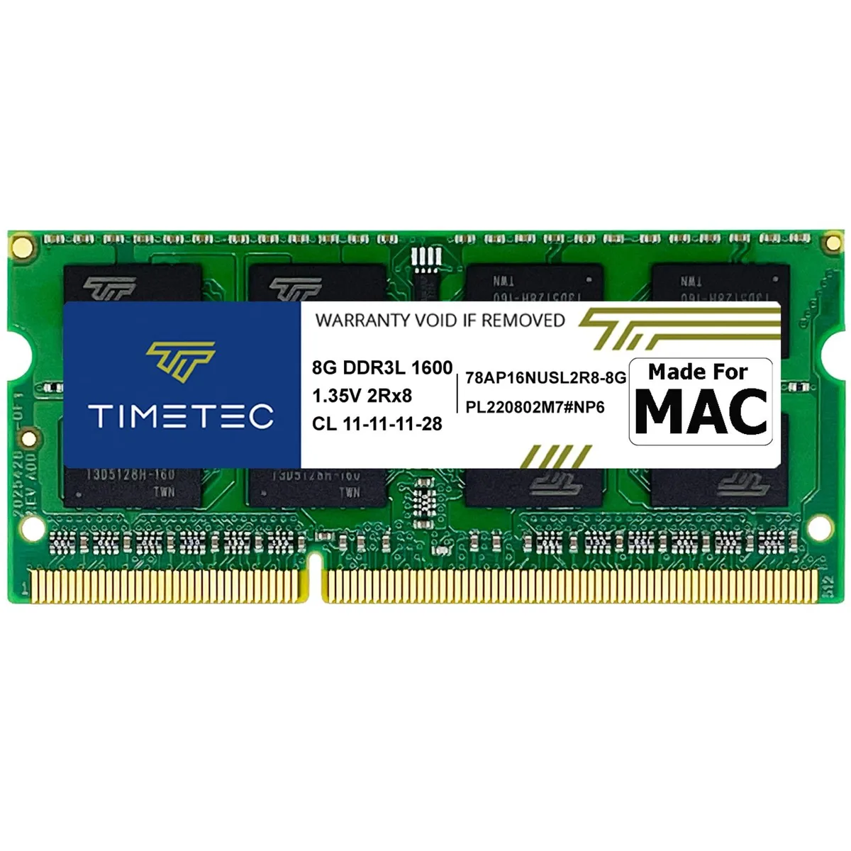 Timetec Timetec MM-H8GD316J7D 8GB DDR3L 1600 SODIMM laptop RAM — vörumynd