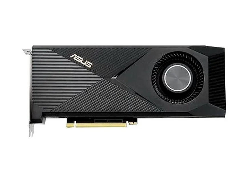 ASUS Turbo GeForce RTX 3070 graphics card with single blower fan in matte black finish