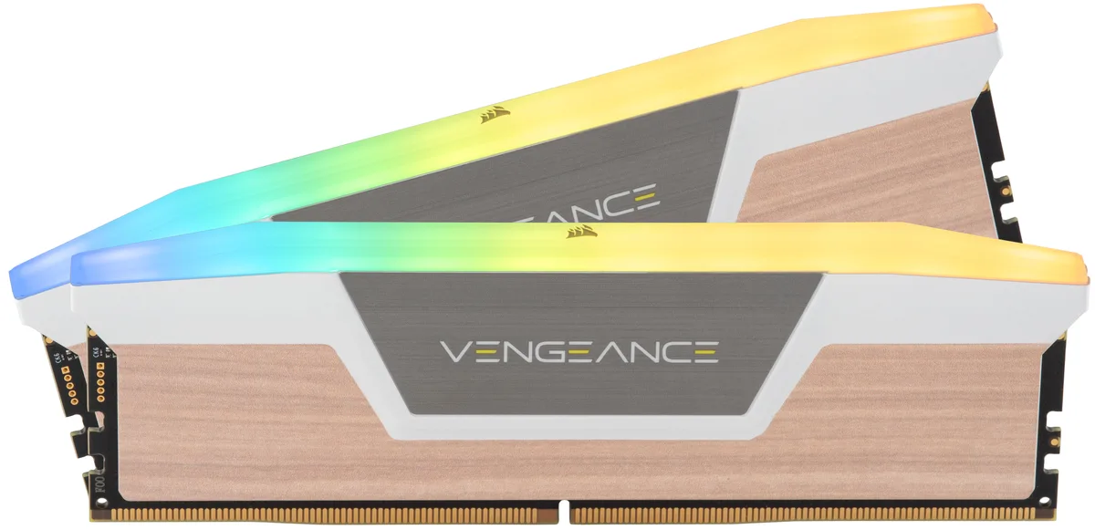 Corsair Corsair Vengeance RGB 32GB (2×16GB) DDR5 6000 CL36 Wood desktop RAM CMH32GX5M2E6000Z36WGWL — product photo