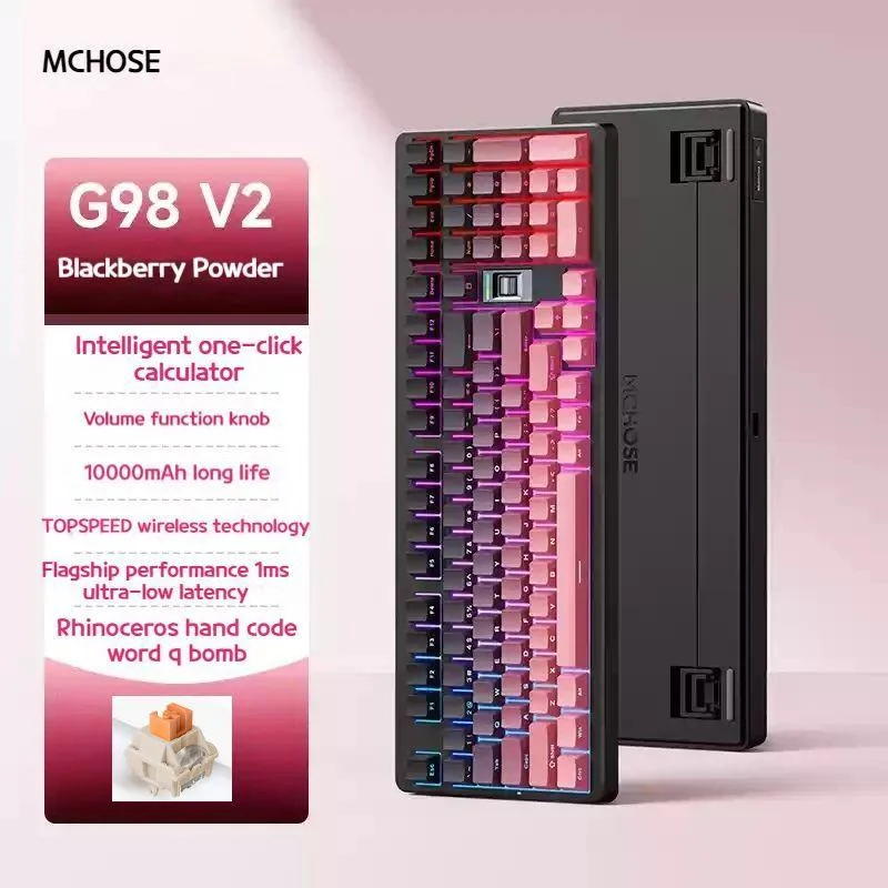 MCHOSE MCHOSE G98 V2 Wireless Gaming Keyboard Blue White — photo du produit