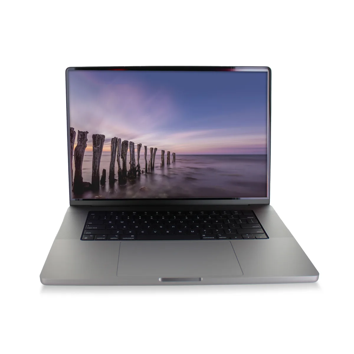 Space Gray 16.2 inch MacBook Pro laptop with thin light finish