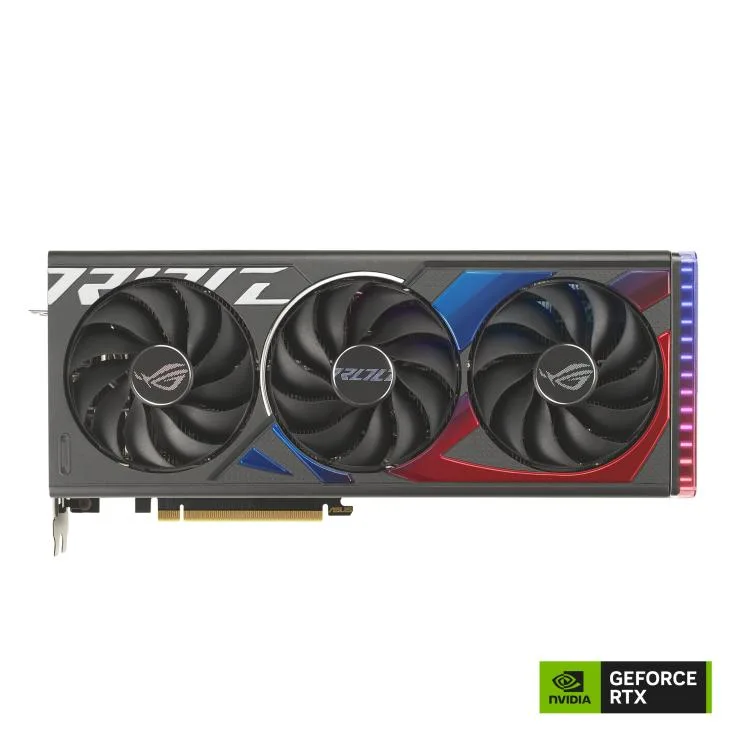 ASUS ROG STRIX GeForce RTX 4060 graphics card with triple-fan cooler and dark metallic finish