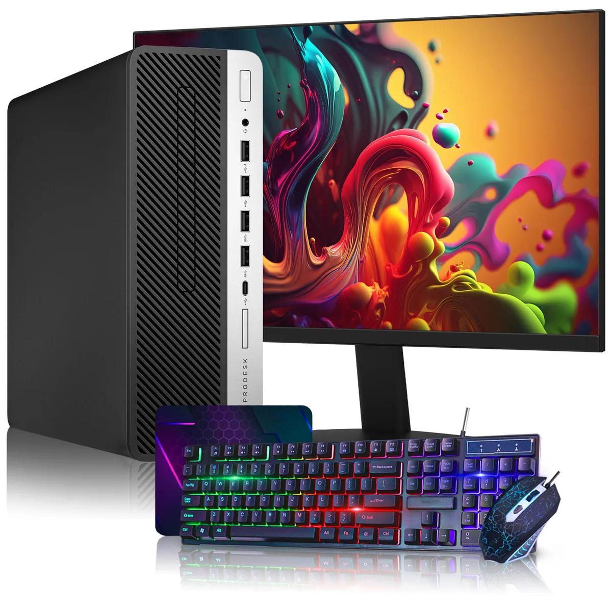 HP HP EliteDesk 600 G4 SFF i5-8500 16GB 512GB 24" monitor — photo du produit