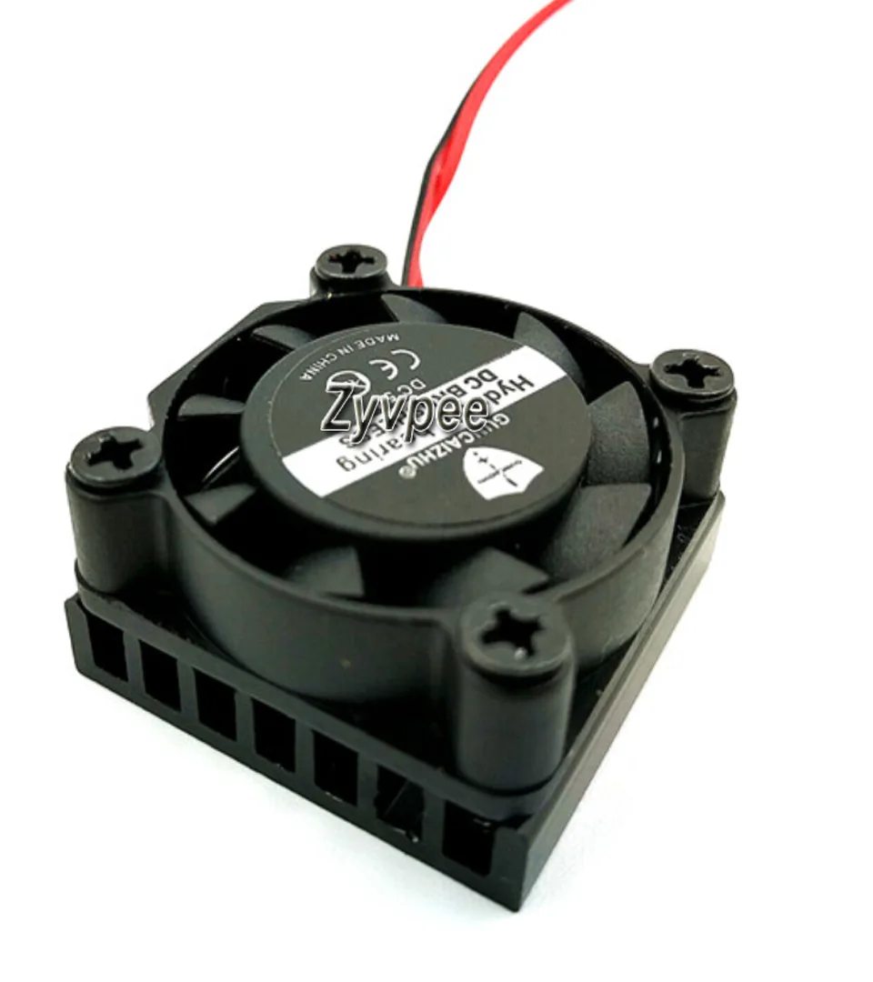 Zyvpee Zyvpee 25*12mm 5VDC 2-wire sleeve bearing mini fan with aluminum heatsink — ภาพสินค้า