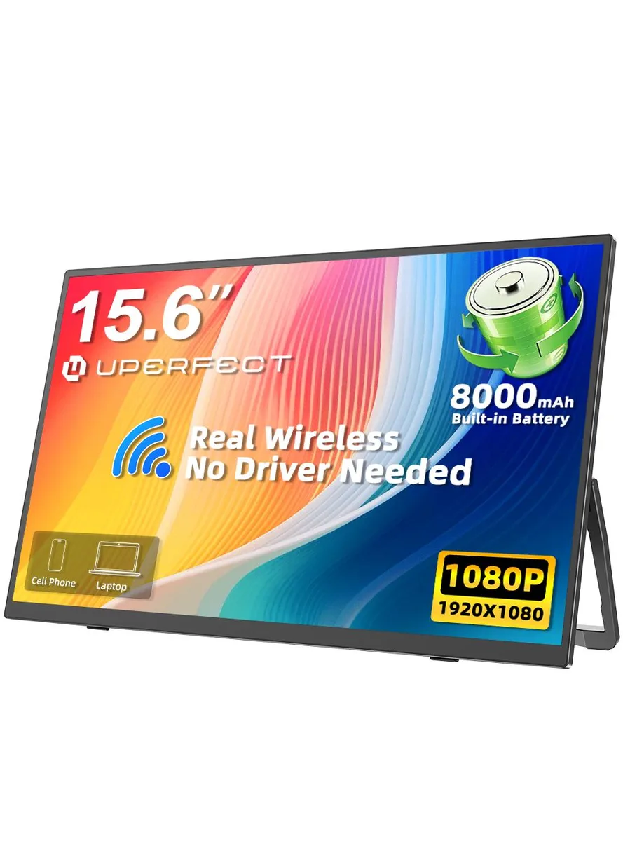 Uperfect Uperfect 15.6" FHD Portable Monitor Wireless Battery Speakers — снимка на продукта