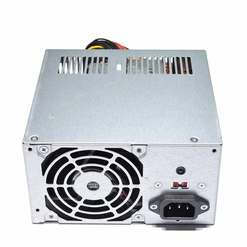 Standard ATX power supply unit with metal casing and rear fan grille