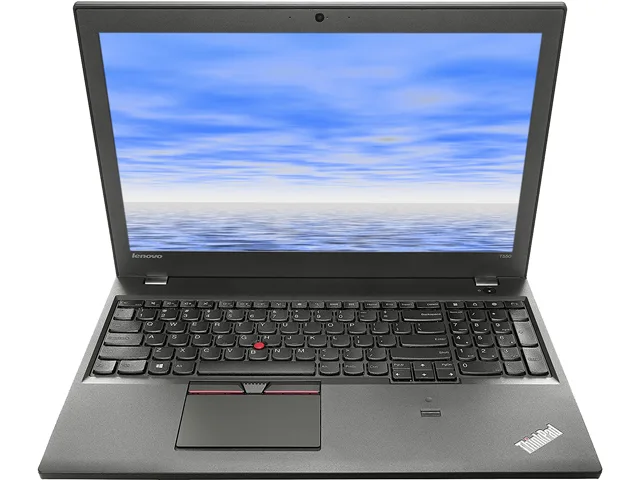 Silver Lenovo T550 laptop, 15.6 inch non-touch HD screen, B Grade refurbished condition
