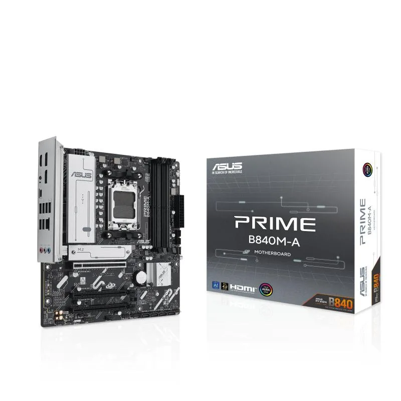 Green microATX motherboard with silver heatsinks, AM5 socket, four DDR5 slots, PCIe 5.0 x16 slot, dual M.2 covers