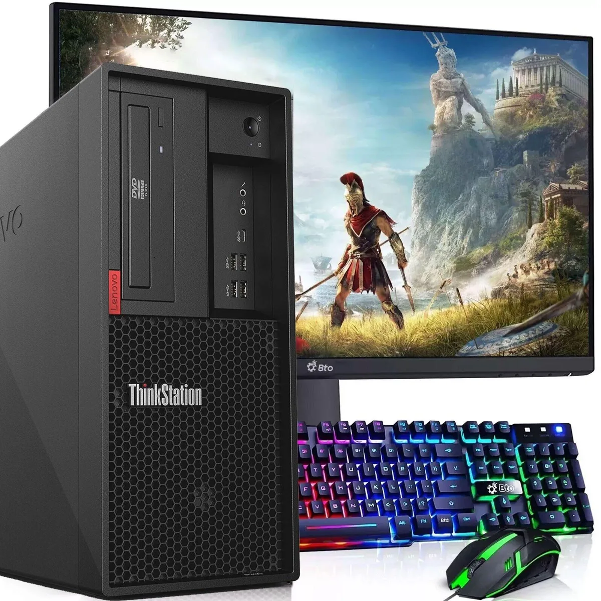 Lenovo Lenovo ThinkStation P330 desktop PC i5-8500 16 GB 512 GB GTX 1660 22" monitor — photo du produit